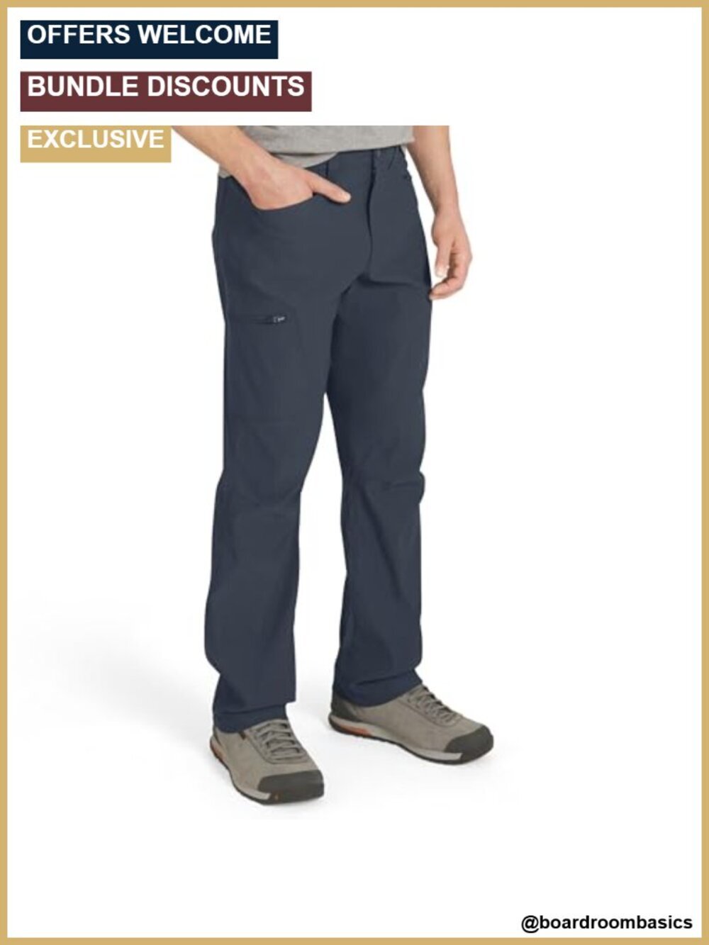 Men's Active Performance Hiking Pants with Ripstop Fabric